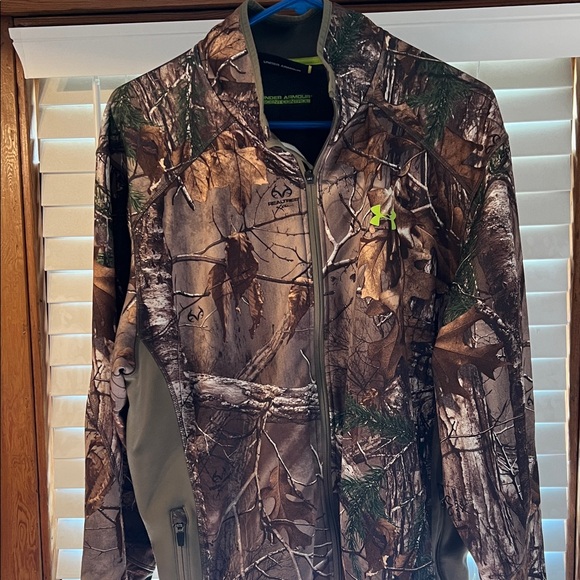 Under Armour Brown Jacket with Bright Green Trim - Picture 1 of 5